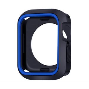 Cadru din silicon (BUMPER, rezistență la impact) NEGRU/ALBASTRU DESCHIS Apple Watch Series 9 45mm, Watch Series 8 45mm, Watch Series 7 45mm