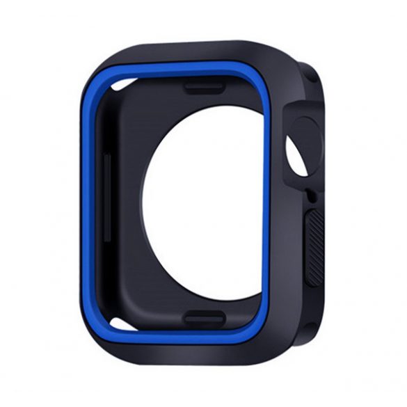 Cadru din silicon (BUMPER, rezistență la impact) NEGRU/ALBASTRU DESCHIS Apple Watch Series 9 45mm, Watch Series 8 45mm, Watch Series 7 45mm