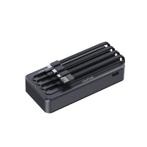 Încărcător de urgență AWEI Priză tip C (20000mAh, 22,5W, încărcător rapid PD, LED + 2 încorporate Type-C/microUSB/fulger) NEGRU