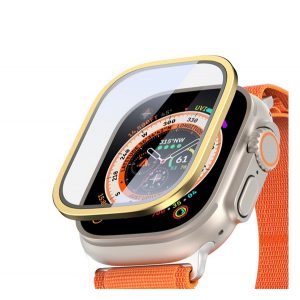 Sticlă de protecție pentru ecran DUX DUCIS FLAS (cadru aluminiu, 9H) GOLD Apple Watch Ultra 49 mm