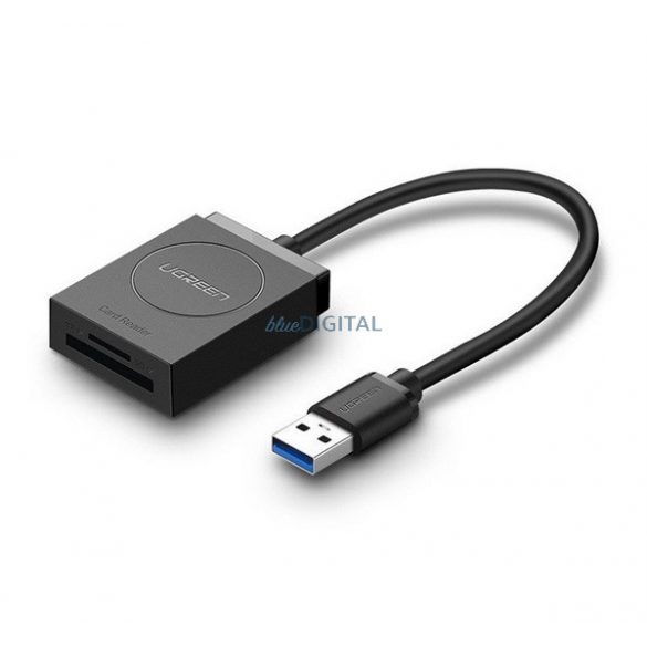 Cititor de carduri UGREEN (microSD / SD + cablu USB fix) NEGRU