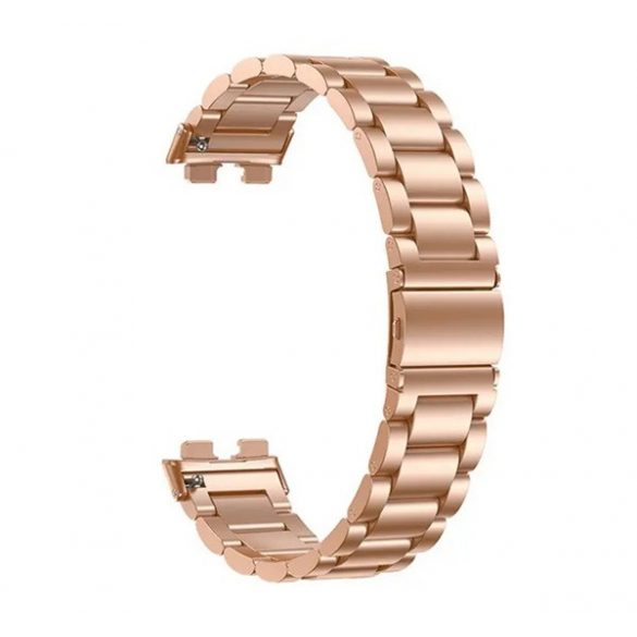 Curea de rezervă (dimensiune personalizată, 20 mm, oțel inoxidabil, cataramă fluture) ROSE GOLD Huawei Band 8