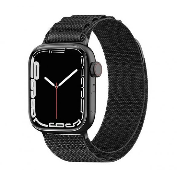 Curea de schimb (dimensiune personalizată, mică, nailon, SPORT) NEGRU Apple Watch Series 9 41mm, Watch Series 8 41mm, Watch Series 7 41mm