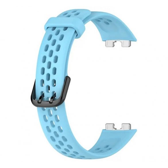 Curea de schimb (dimensiune personalizată, silicon, perforată, respirabilă) ALBASTRU DESCHIS Huawei Band 8