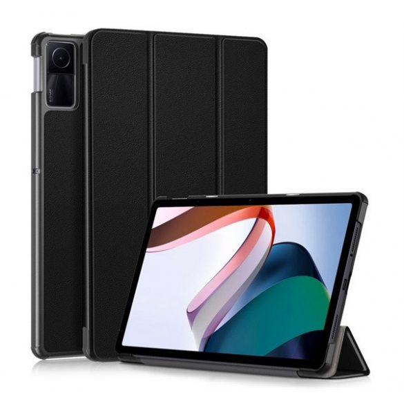 Carcasa in picioare, efect piele (FLIP activ, deschidere laterala, TRIFOLD, suport de masa) NEGRU Xiaomi Redmi Pad SE