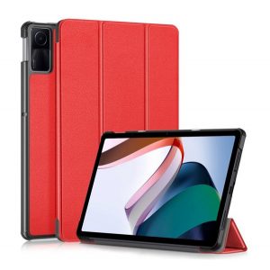 Husă în picioare, efect piele (FLIP activ, deschidere laterală, TRIFOLD, suport de masă) ROȘU Xiaomi Redmi Pad SE