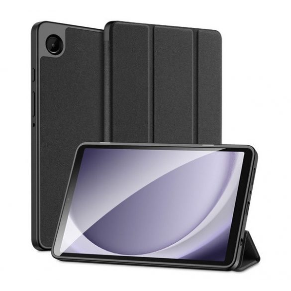 Husa DUX DUCIS DOMO in picioare, efect piele (activ, cu deschidere laterala, TRIFOLD, suport desktop, model textil) NEGRU Samsung Galaxy Tab A9 LTE ​​​​(SM-X115), Galaxy Tab A9 WIFI (SM-X110)