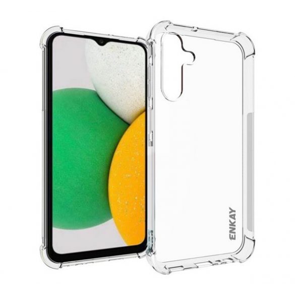 Protector de telefon din silicon ENKAY (rezistență medie la impact, colț cu pernă de aer) TRANSPARENT Samsung Galaxy A15 5G (SM-A156)