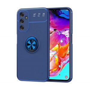 Protector de telefon din silicon (funcție suport de masă, inel de suport pentru telefon, rotire la 360°, placă metalică încorporată) ALBASTRU ÎNCHIS Samsung Galaxy A25 5G (SM-A256)