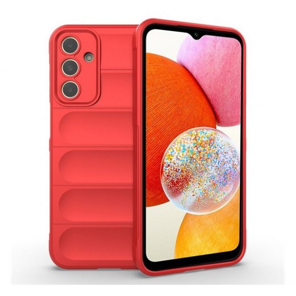 Protector din silicon pentru telefon (rezistență medie la impact, protecție pentru cameră, model 3D) ROȘU Samsung Galaxy A15 (SM-A155), Galaxy A15 5G (SM-A156)