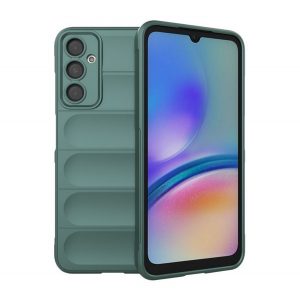 Protector din silicon pentru telefon (rezistență medie la impact, protecție pentru cameră, model 3D) VERDE ÎNCHIS Samsung Galaxy A05s (SM-A057F)