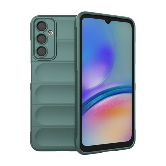 Protector din silicon pentru telefon (rezistență medie la impact, protecție pentru cameră, model 3D) VERDE ÎNCHIS Samsung Galaxy A05s (SM-A057F)