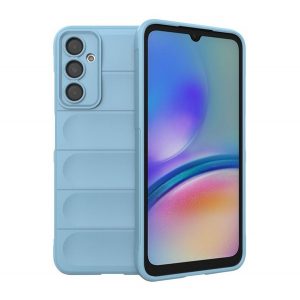 Protector de telefon din silicon (rezistență medie la impact, protecție pentru cameră, model 3D) ALBASTRU DESCHIS Samsung Galaxy A05s (SM-A057F)