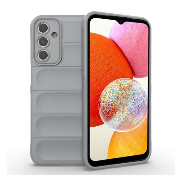 Protector din silicon pentru telefon (rezistență medie la impact, protecție pentru cameră, model 3D) GRI DESCHIS Samsung Galaxy A15 (SM-A155), Galaxy A15 5G (SM-A156)