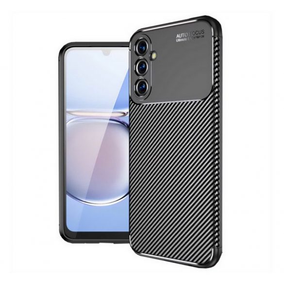 Protectie din silicon pentru telefon (rezistenta medie la impact, colt cu perna de aer, model carbon) NEGRU Samsung Galaxy A15 (SM-A155), Galaxy A15 5G (SM-A156)