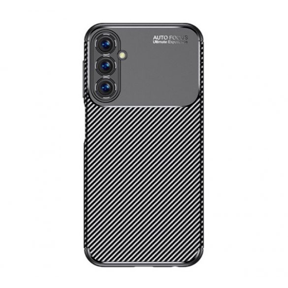 Protectie din silicon pentru telefon (rezistenta medie la impact, colt cu perna de aer, model carbon) NEGRU Samsung Galaxy A05s (SM-A057F)