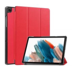 Husă în picioare, efect piele (FLIP activ, deschidere laterală, TRIFOLD, suport desktop) ROȘU Samsung Galaxy Tab A9 LTE ​​​​(SM-X115), Galaxy Tab A9 WIFI (SM-X110)