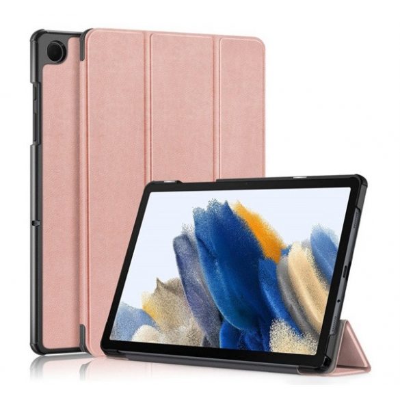 Husă în picioare, efect piele (FLIP activ, deschidere laterală, TRIFOLD, suport desktop) ROSE GOLD Samsung Galaxy Tab A9 Plus 5G (SM-X216), Galaxy Tab A9 Plus WIFI (SM-X210)