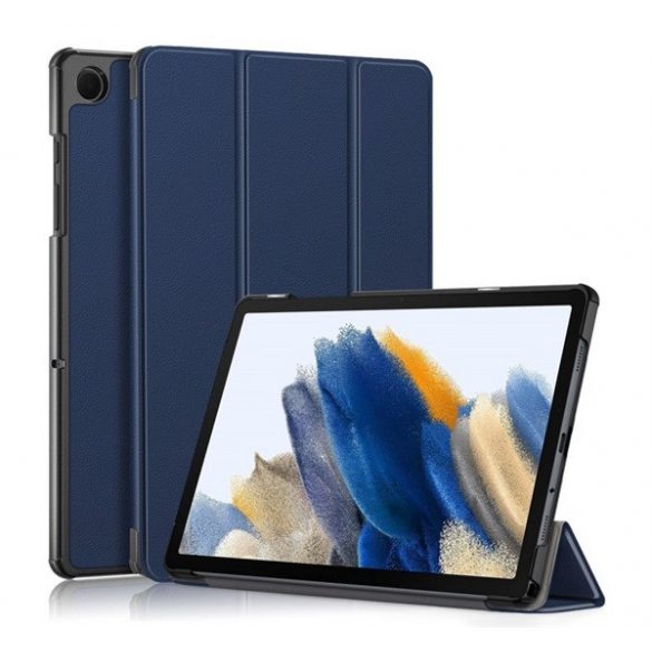 Husă în picioare, efect piele (FLIP activ, deschidere laterală, TRIFOLD, suport desktop) ALBASTRU ÎNCHIS Samsung Galaxy Tab A9 Plus 5G (SM-X216), Galaxy Tab A9 Plus WIFI (SM-X210)