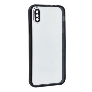 Protector din silicon (rezistenta la impact, spate transparent, protectie camera) NEGRU Apple iPhone XS 5.8, iPhone X 5.8