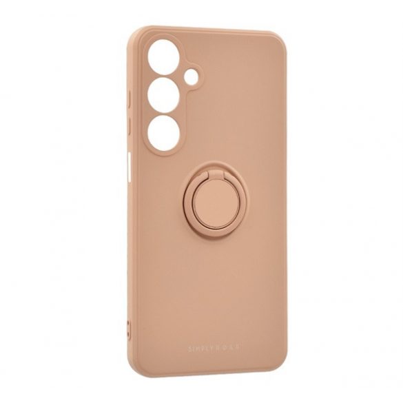 Protectie de telefon din silicon ROAR AMBER (inel suport telefon, placă metalică încorporată, protecție pentru cameră) ROZ Samsung Galaxy A15 (SM-A155), Galaxy A15 5G (SM-A156)