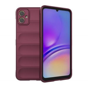 Protector de telefon din silicon (rezistență medie la impact, protecție pentru cameră, model 3D) BURGUNDY Samsung Galaxy A05 (SM-A055F)