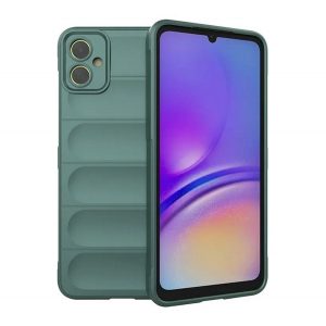 Protector din silicon pentru telefon (rezistență medie la impact, protecție pentru cameră, model 3D) VERDE ÎNCHIS Samsung Galaxy A05 (SM-A055F)