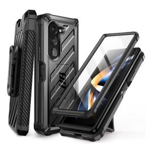 SUPCASE UNICORN BEETLE protector din plastic (rezistență puternică la impact, suport) NEGRU Samsung Galaxy Z Fold5 5G (SM-F946)