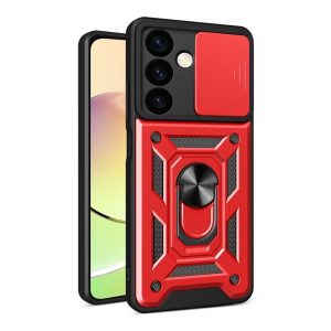 Protector de telefon din plastic Defender (rezistență la impact, interior din silicon, inel de reținere, protecție pentru cameră) ROȘU Samsung Galaxy S24 Plus (SM-S926)