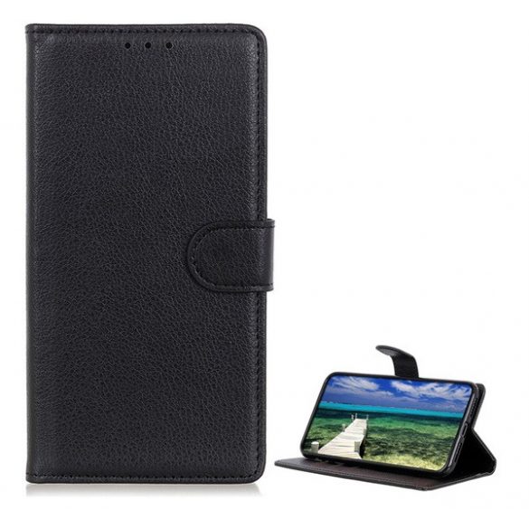 Carcasa in picioare, efect piele (FLIP, deschidere laterala, suport desktop, premium) NEGRU Samsung Galaxy S24 Ultra (SM-S928)