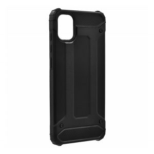 Protector de telefon din plastic Defender (rezistenta la impact, colt cu perna de aer, interior din silicon, efect metalic) NEGRU Samsung Galaxy A05 (SM-A055F)