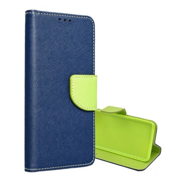 Carcasa in picioare, efect piele (FLIP, deschidere laterala, suport de masa, buzunar pentru card, efect textil) ALBASTRU/VERDE Xiaomi Redmi Note 12 4G