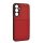 Protectie din plastic pentru telefon (cadru din silicon, rezistenta la impact, magnetic, spate cu efect piele, dungi) RED Samsung Galaxy S24 Plus (SM-S926)