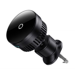 Suport auto BASEUS MAGPRO (pentru ventilatie, magnetic, 15W, wireless + inel magnetic) NEGRU