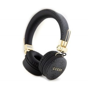 Căști bluetooth 4G GUESS METAL LOGO STEREO (v5.3, microfon, filtru de zgomot, IPX4 rezistent la apă) NEGRU