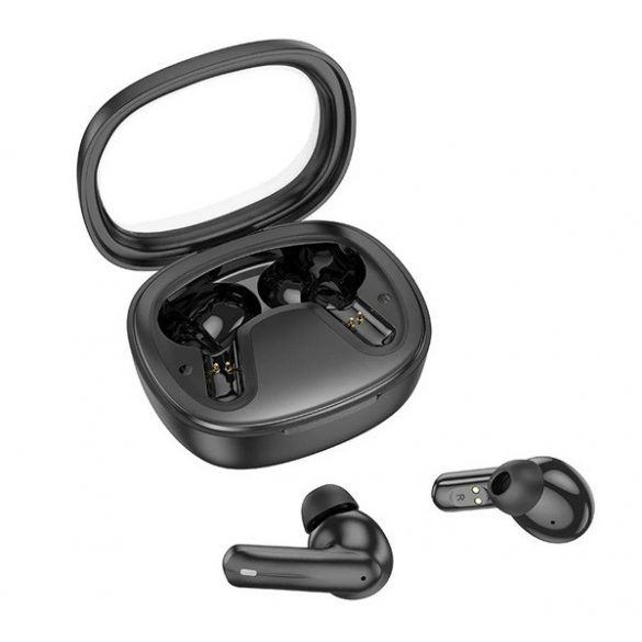 Căști bluetooth HOCO EQ6 STEREO (v5.3, TWS, microfon + carcasă de încărcare) NEGRE