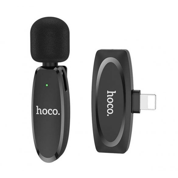 Microfon bluetooth HOCO L15 (fulger, clip-on LAVALIER, filtru de zgomot) NEGRU Xiaomi Redmi Note 13 4G, Asus ROG Phone 8 Pro, OnePlus Open