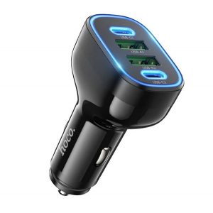 Încărcător auto HOCO NZ11 2 USB+2 prize de tip C (72W, încărcător rapid PD, LED) NEGRU