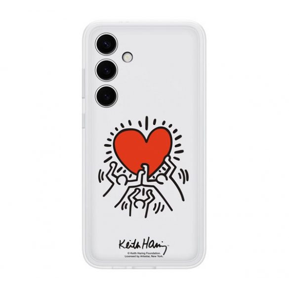 Protector de telefon din plastic SAMSUNG (rezistenta la impact, transparent inlocuibil + husa din spate pentru buzunarul cardului) ALB Samsung Galaxy S24 (SM-S921)