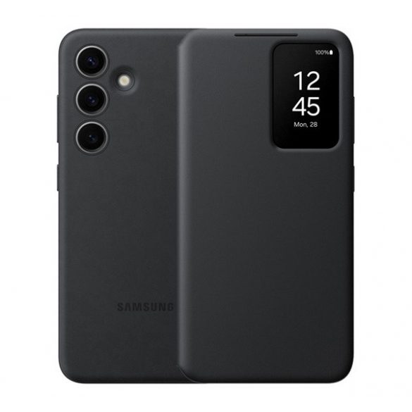 Husă SAMSUNG în picioare (FLIP activ, deschidere laterală, față transparentă) NEGRU Samsung Galaxy S24 Plus (SM-S926)