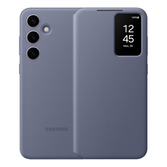 Husă SAMSUNG în picioare (FLIP activ, deschidere laterală, față transparentă) PURPLE Samsung Galaxy S24 Plus (SM-S926)