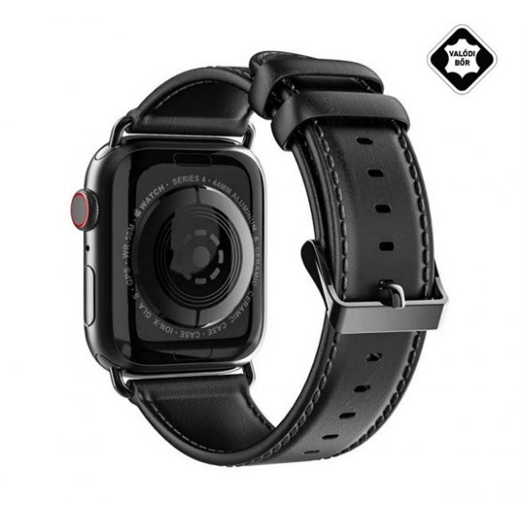 Curea de schimb DUX DUCIS YA (dimensiune personalizată, mare, piele naturală, magnetică) NEGRU Apple Watch Ultra 2 49 mm, Watch Ultra 49 mm, Watch Series 9 45 mm