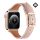 Curea de schimb DUX DUCIS YA (dimensiune personalizată, mare, piele naturală, magnetică) ROZ Apple Watch Ultra 2 49 mm, Watch Ultra 49 mm, Watch Series 9 45 mm