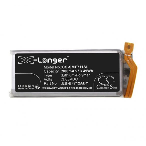 Baterie Li-Polymer CAMERON SINO (3,88V/900mAh, compatibil cu Samsung EB-BF712ABY, partea superioară) NEGRU Samsung Galaxy Z Flip3 5G (SM-F711)