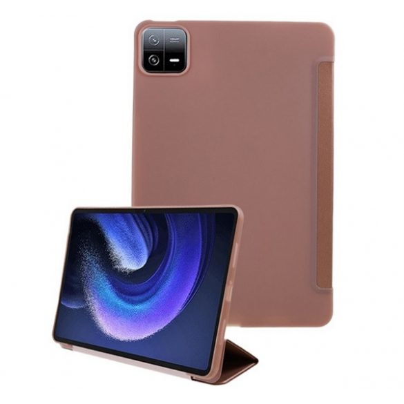 Carcasa in picioare, efect piele (FLIP activ, deschidere laterala, TRIFOLD, suport de masa) ROSE GOLD Xiaomi Pad 6