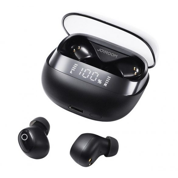 Căști bluetooth JOYROOM JDOTS STEREO (v5.3, TWS, microfon, filtru de zgomot, afișaj LED + carcasă de încărcare) NEGRU