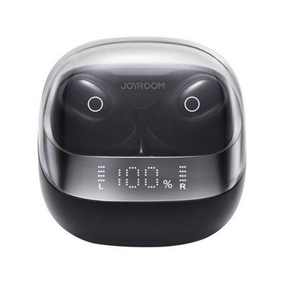 Căști bluetooth JOYROOM JDOTS STEREO (v5.3, TWS, microfon, filtru de zgomot, afișaj LED + carcasă de încărcare) NEGRU