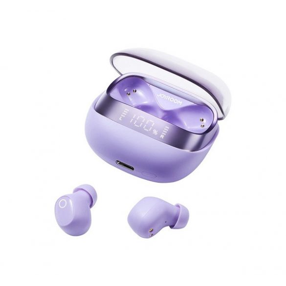 Căști bluetooth JOYROOM JDOTS STEREO (v5.3, TWS, microfon, filtru de zgomot, afișaj LED + carcasă de încărcare) PURPLE