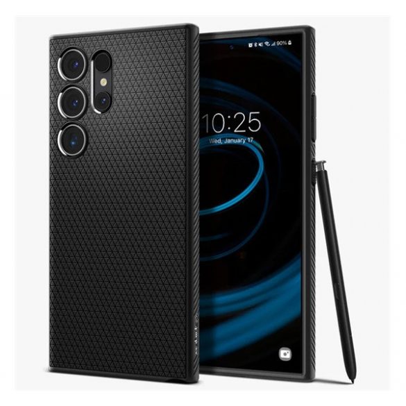 Protectie de telefon din silicon SPIGEN LIQUID AIR (rezistenta la impact, colt cu perna de aer, romb) NEGRU Samsung Galaxy S24 Ultra (SM-S928)