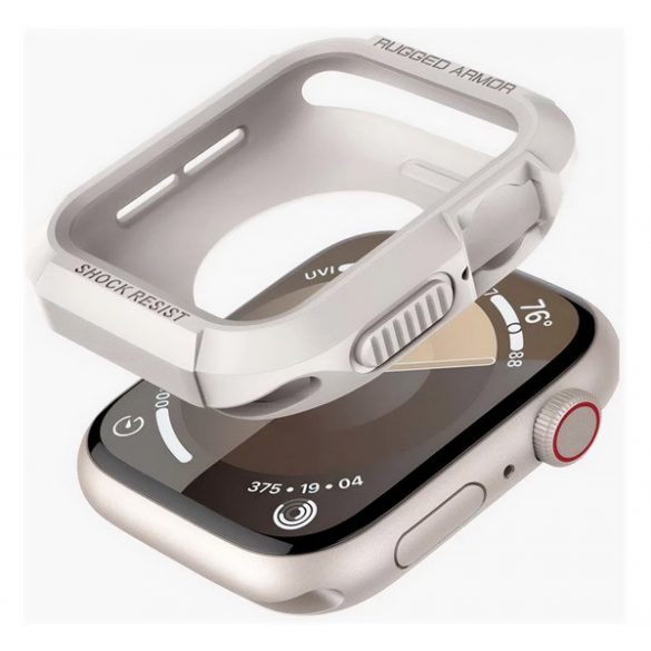 Cadru de ceas din plastic SPIGEN RUGGED ARMOR (rezistență la impact) BEI Apple Watch Series 9 45mm, Watch Series 8 45mm, Watch Series 7 45mm